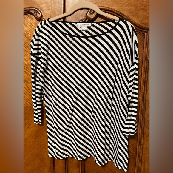🖤 Striped Top Liz Claiborne - Picture 1 of 5
